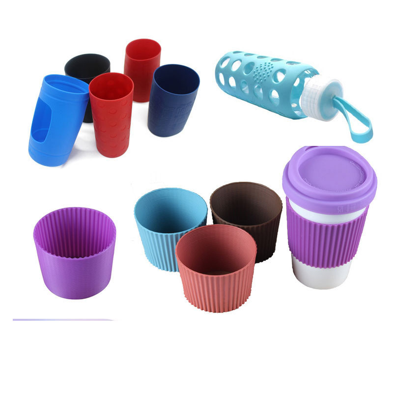 Customized non-slip insulated silicone cup cover, anti-scalding glass water cup thermos cup cover, molded custom silicone bottle cover